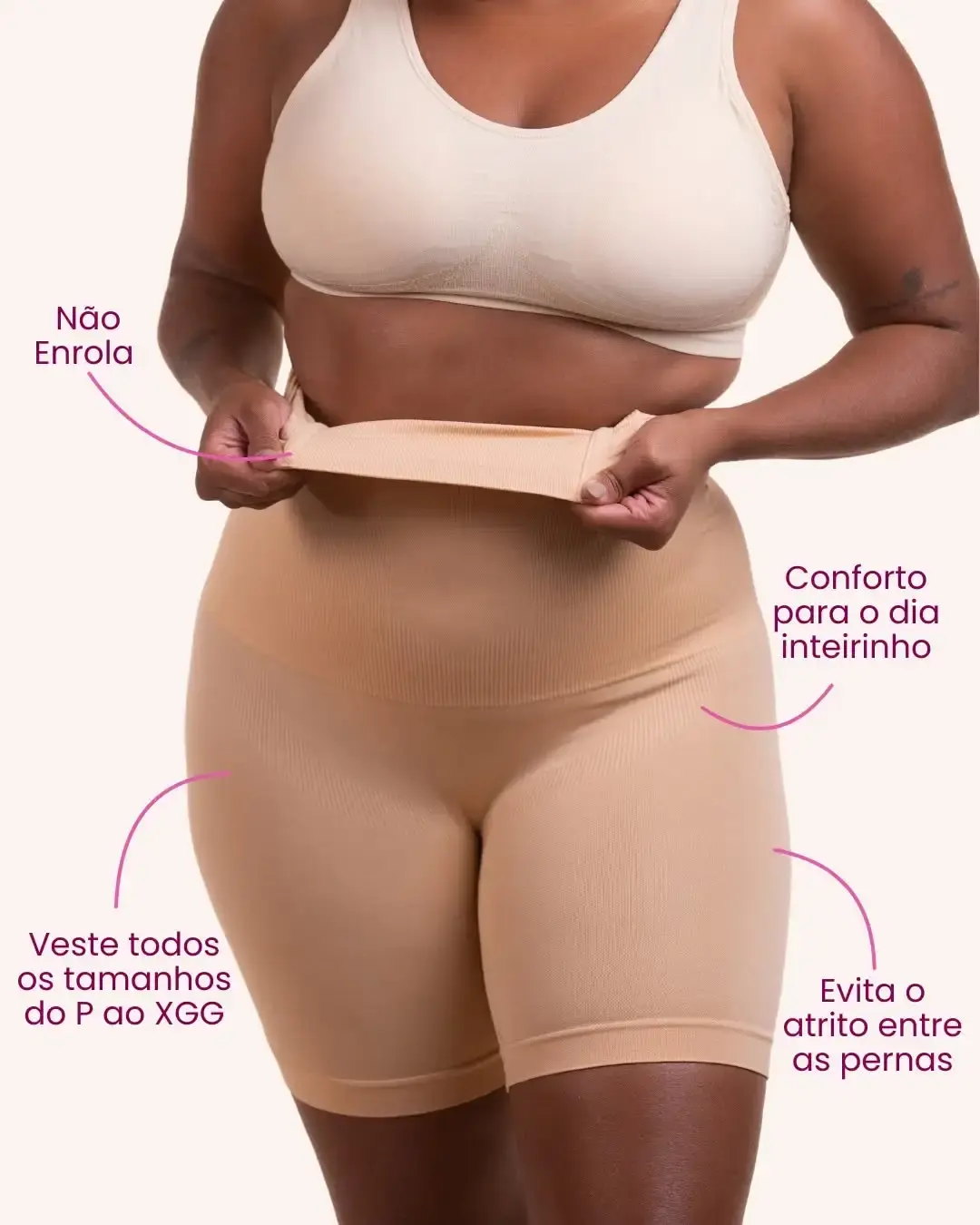 Short Cinta Modelador - Estrutura 4 barbatanas