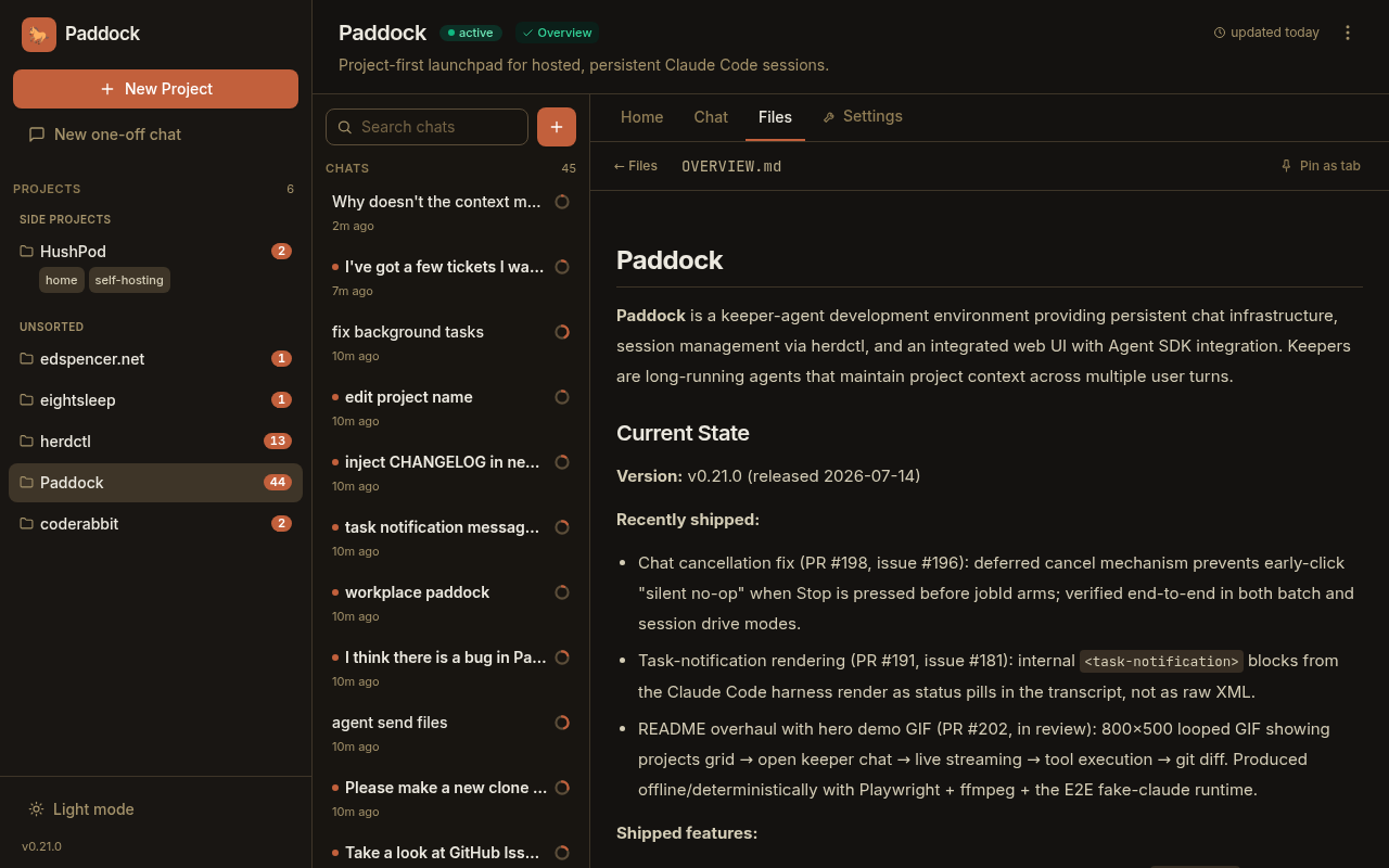 A markdown file rendered in the Files tab