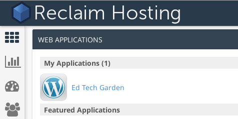 cPanel application list