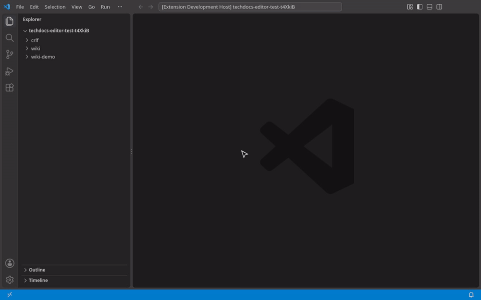 New page from a section of the Documentation tree: choose the kind of page, give it a title, and it opens in the visual editor ready to fill