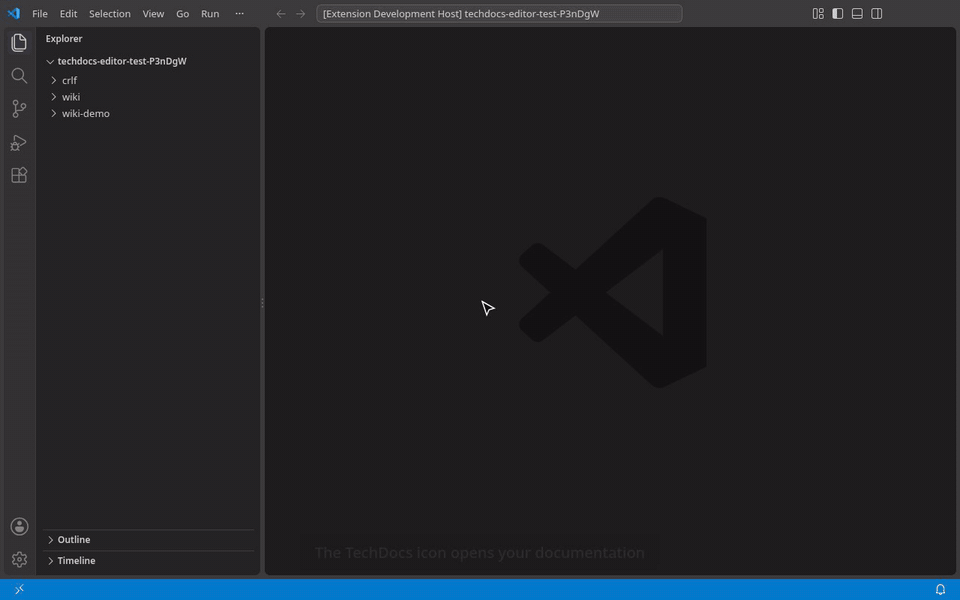 Pick a page in the Documentation tree, edit it in the visual editor with the Markdown text side by side, and save