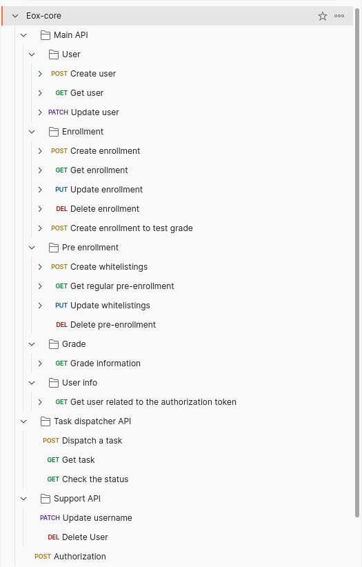 Eox-core APIs