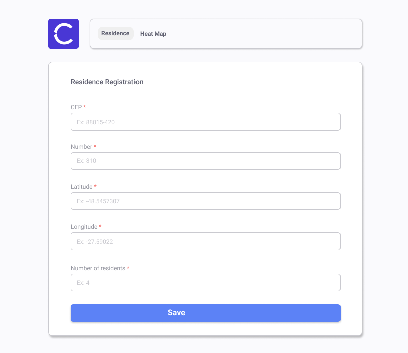 Residence registration page