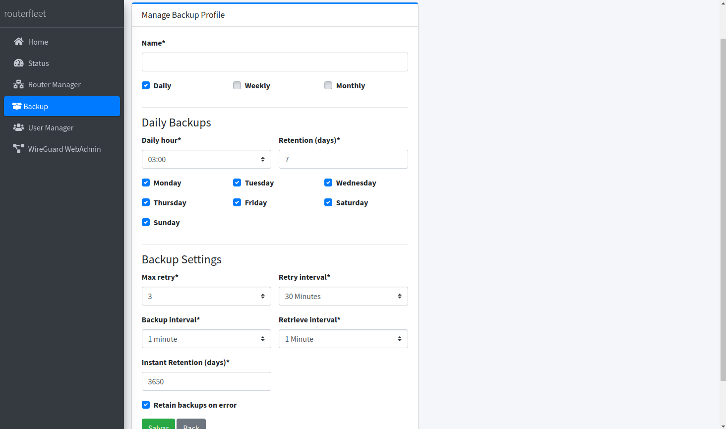 Multiple Backup Profiles