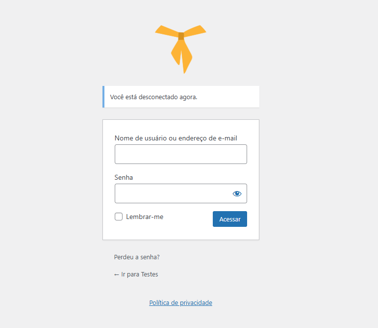 Tela de login personalizada