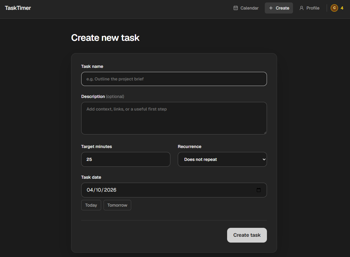 create page