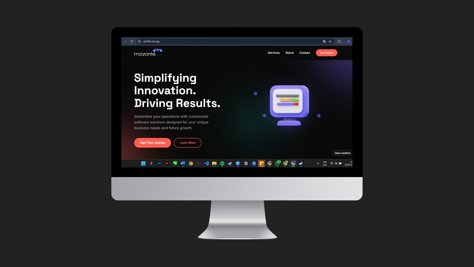 Landing Page Movonte