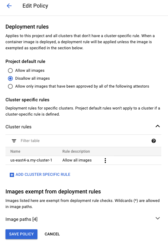 Binary Authorization Initial Policy