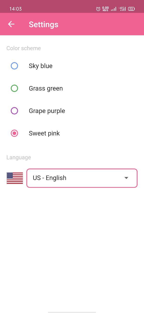 Settings - pink, en-US