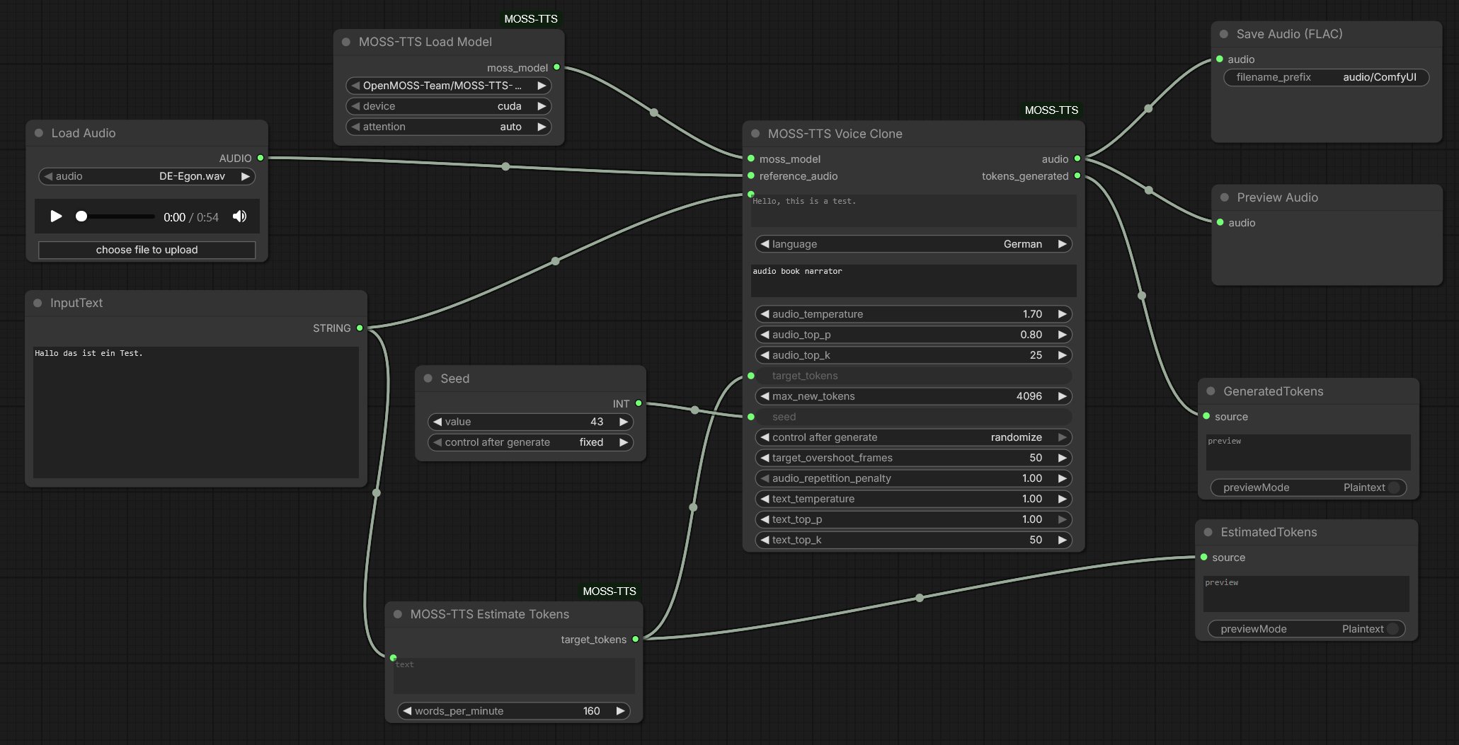 MOSS-TTS Voice Clone workflow