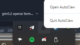 AutoClaw running as background service