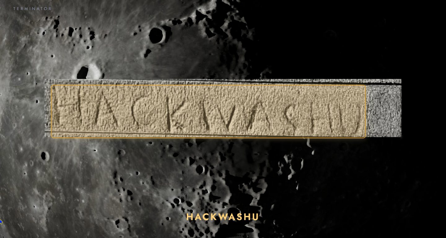The reveal: the recovered page on the Moon, read by Google Vision