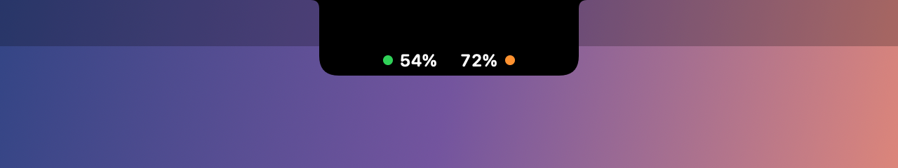 Readouts below the notch