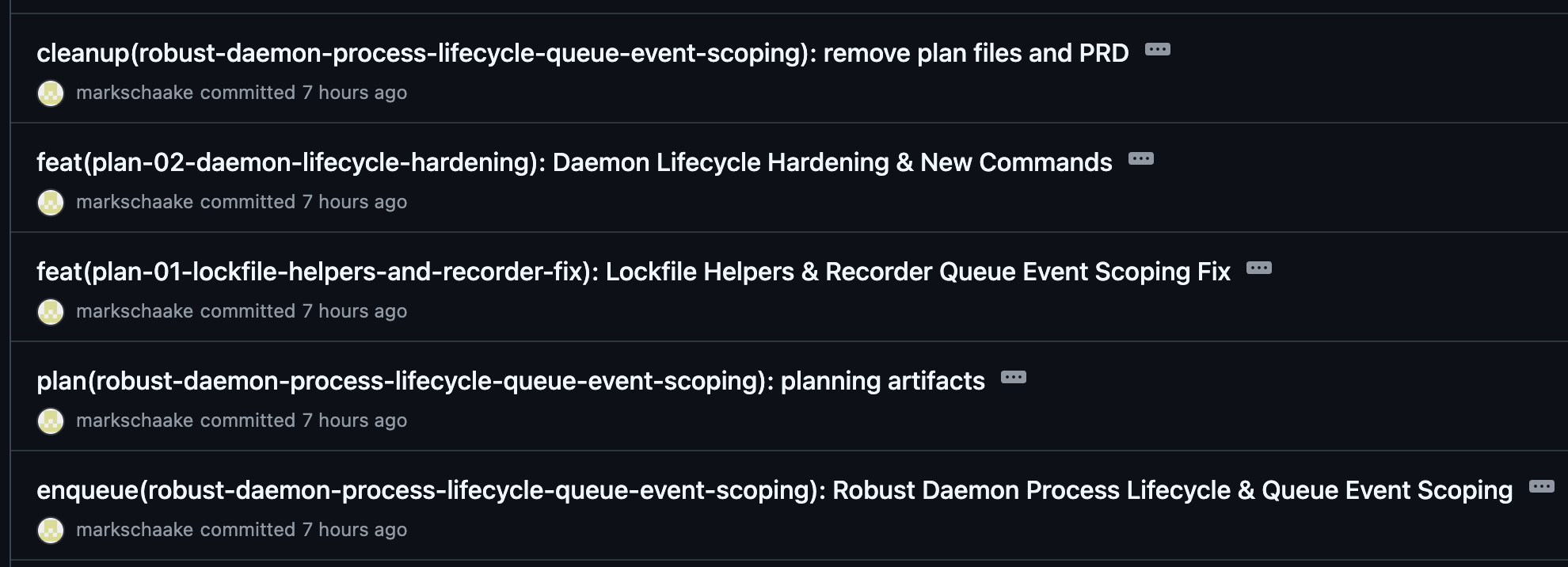 eforge commits from an expedition build