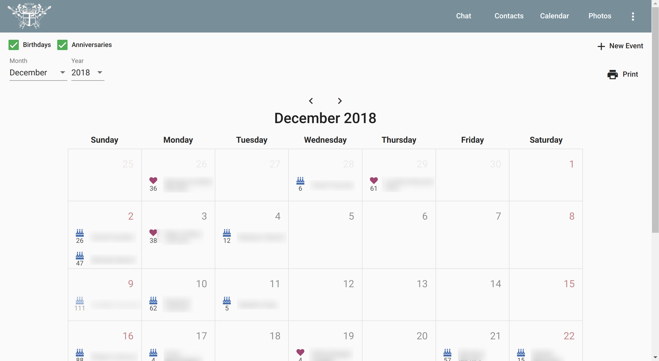 Calendar Screenshot