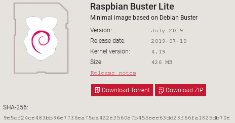 Raspbian Buster Lite image