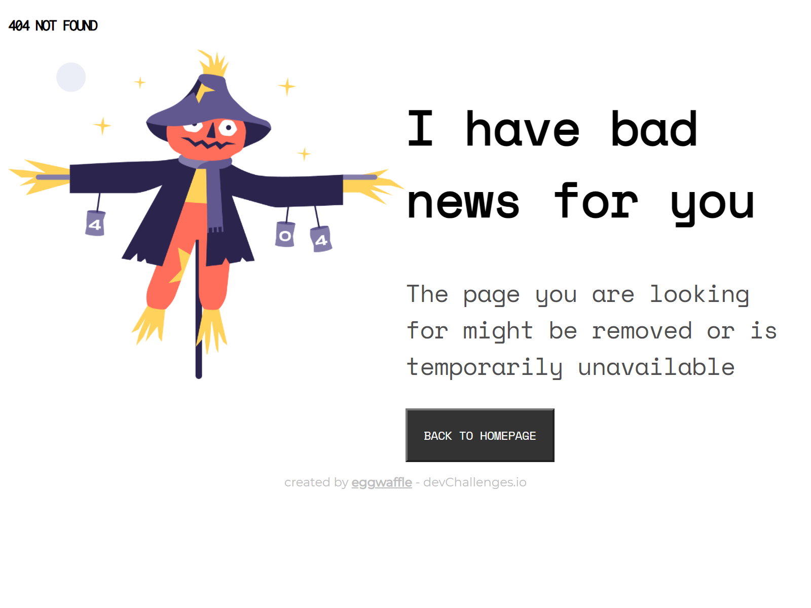 GitHub - eggwaffle/404-Not-Found: A submission to a DevChallenges challenge