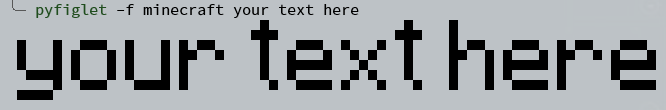 screenshot with text "your text here" written in ascii art