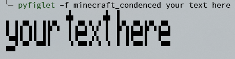 screenshot with text "your text here" written in ascii art