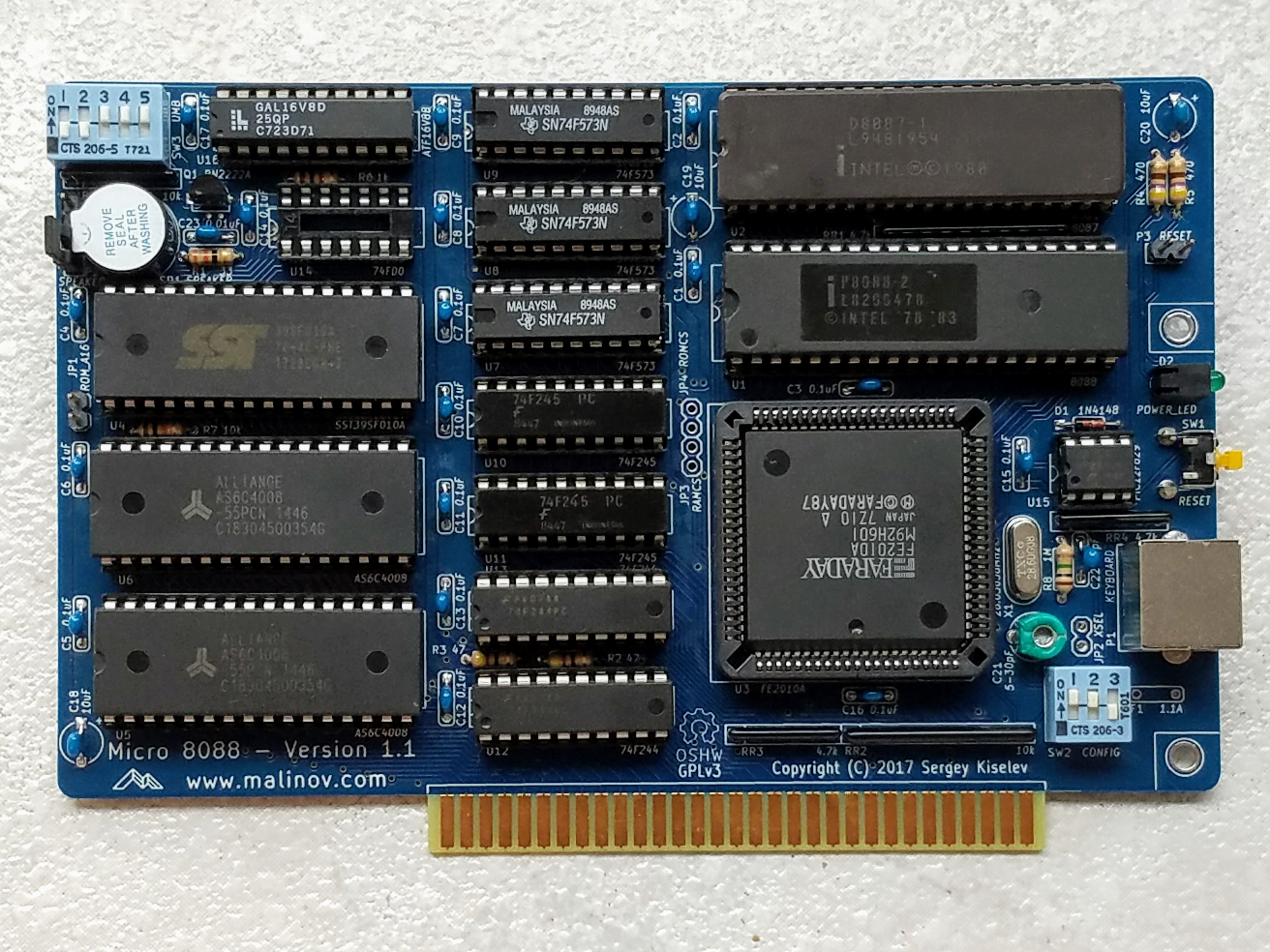 Micro 8088 V1.1 Assembled Board