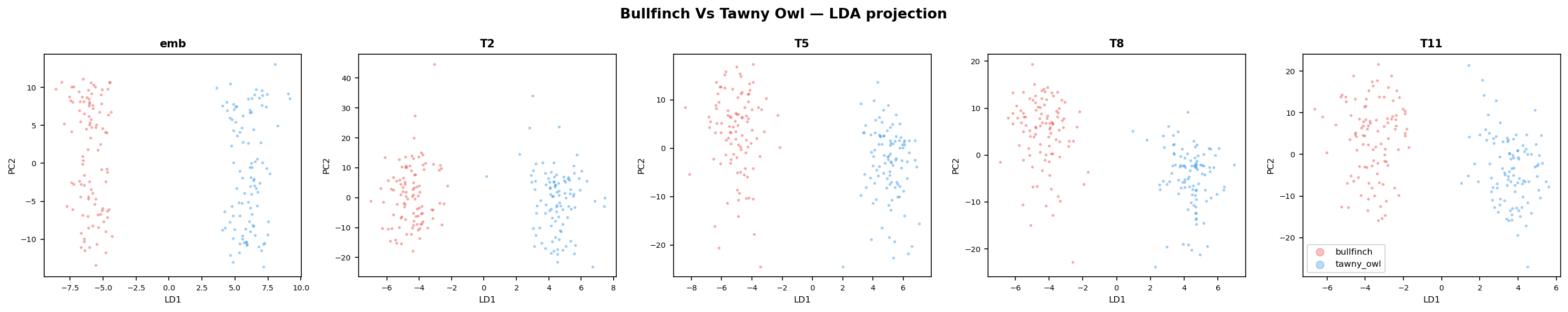 Bullfinch vs Tawny Owl LDA