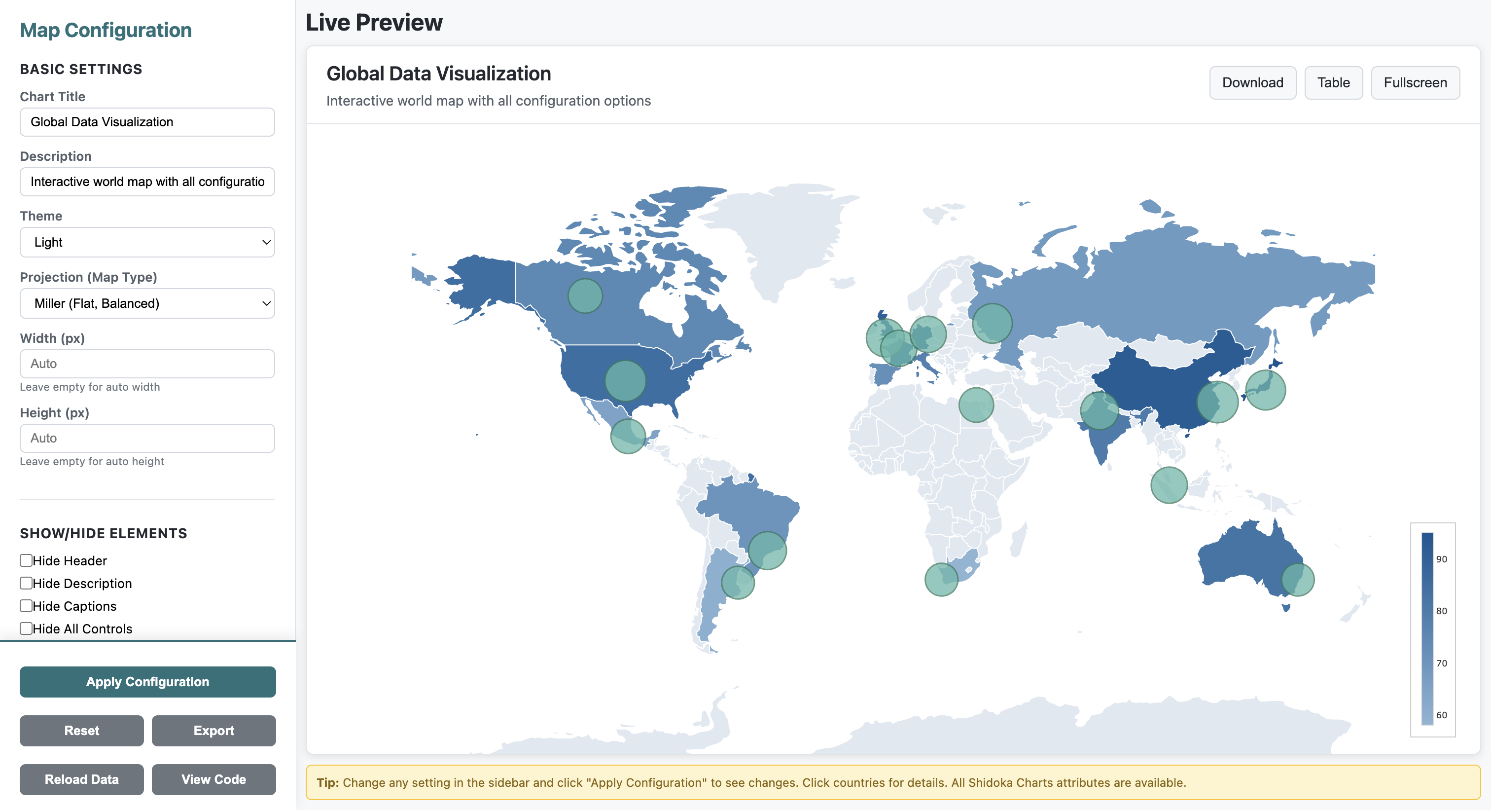Interactive World Map Screenshot
