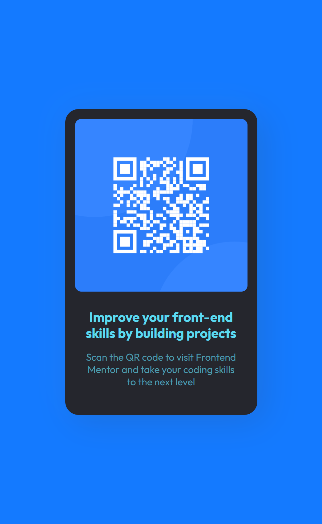 Design preview for the QR code component coding challenge