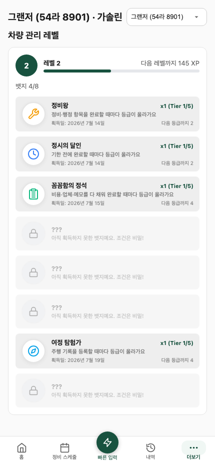 차량 관리 레벨 (내연차)