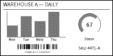 Label printer 2-color dithering sample