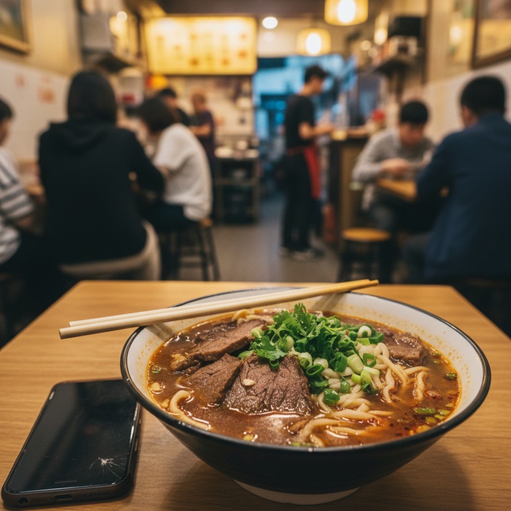 Direct prompt result for a beef noodle shop post
