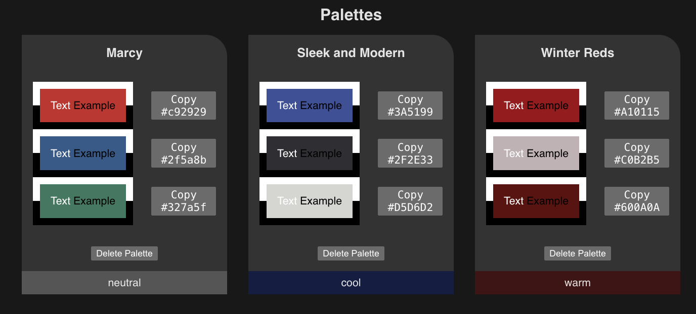 palettes