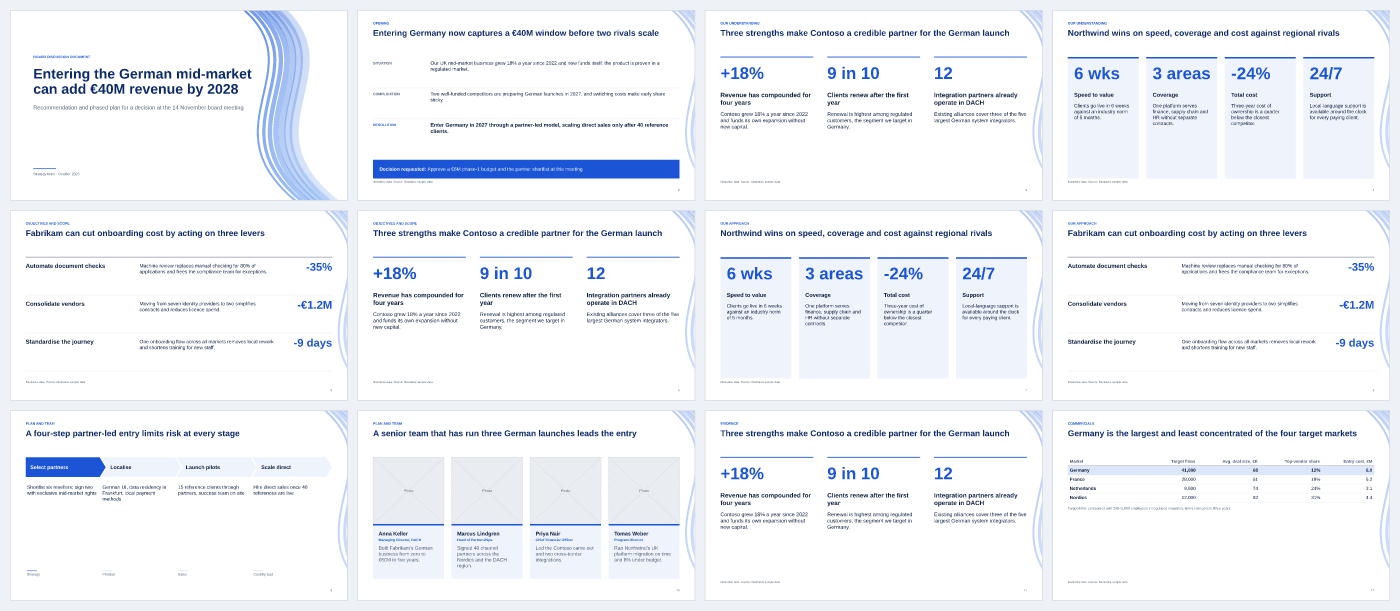 Client proposal in the Corporate Blue theme