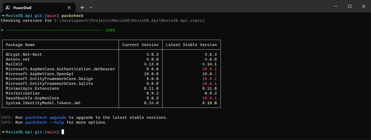 PackCheck check example