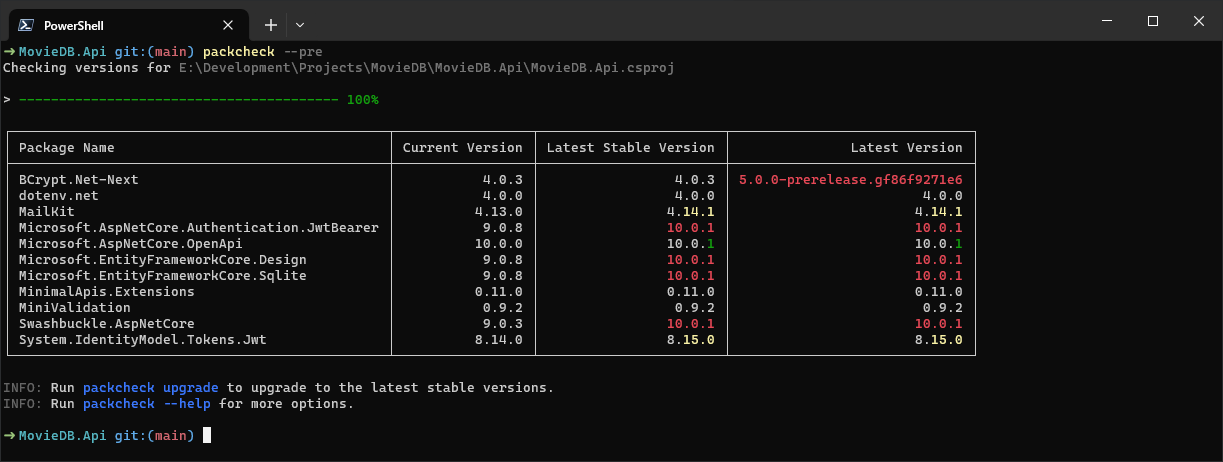 PackCheck check example