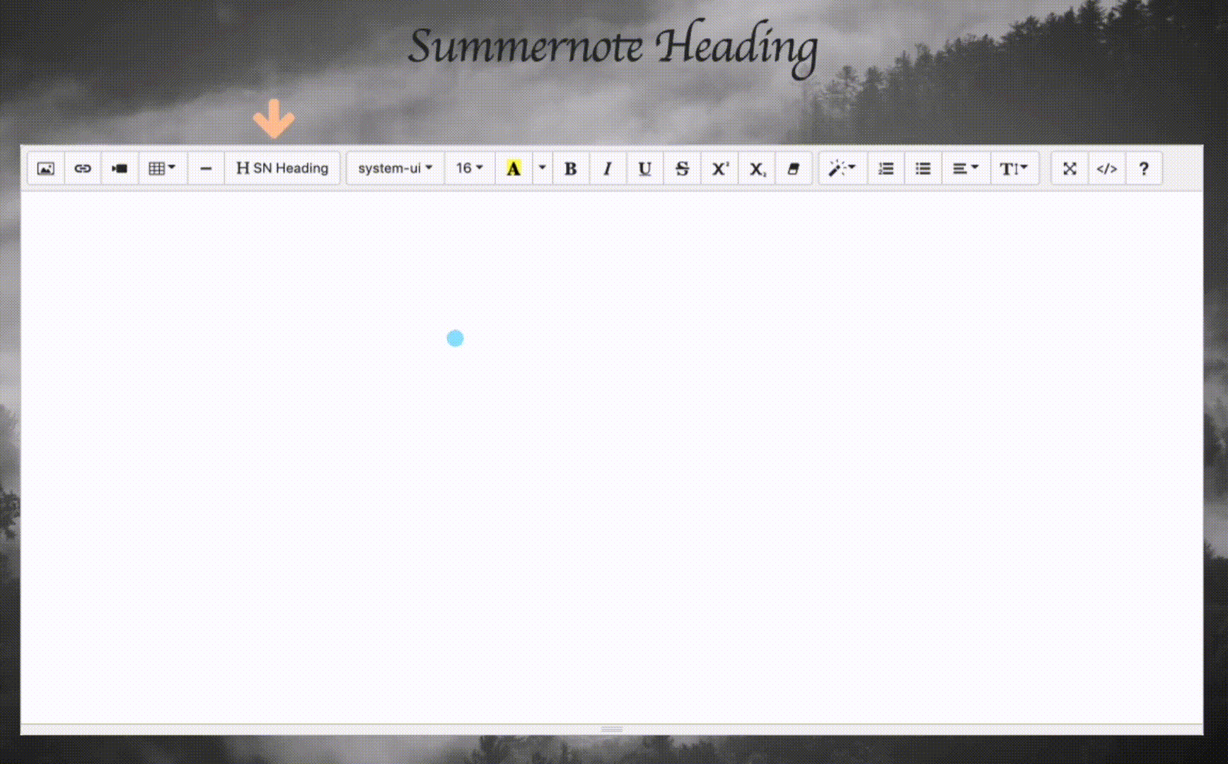 Summernote heading demo
