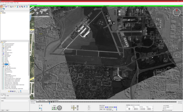 EO/SAR overlaid together in Pursuer with map lowest zoom