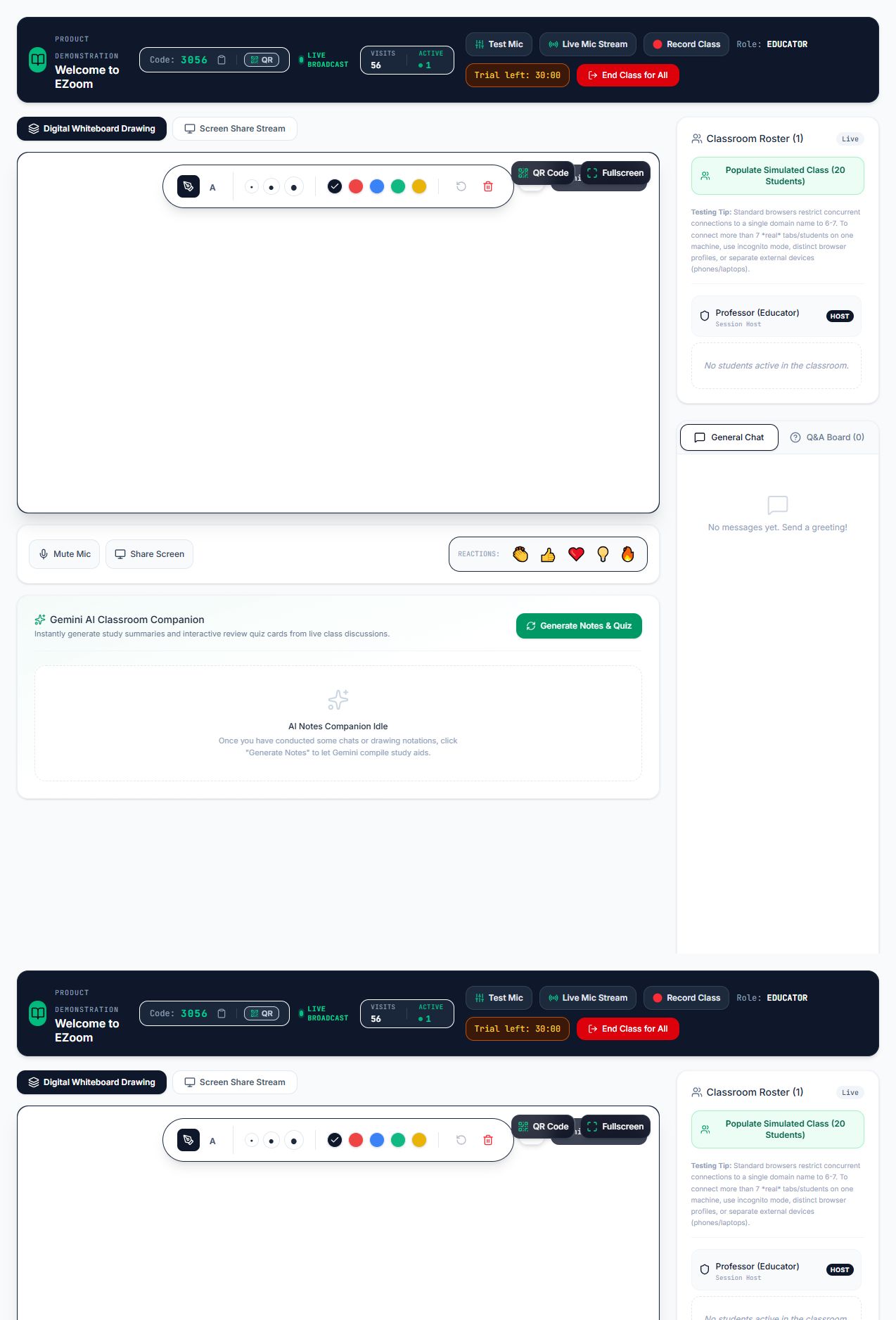 EZoom live classroom