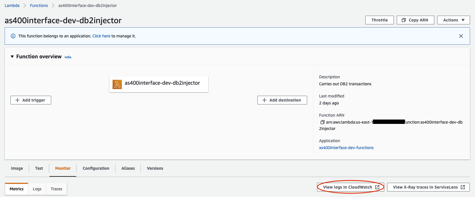 View logs in CloudWatch