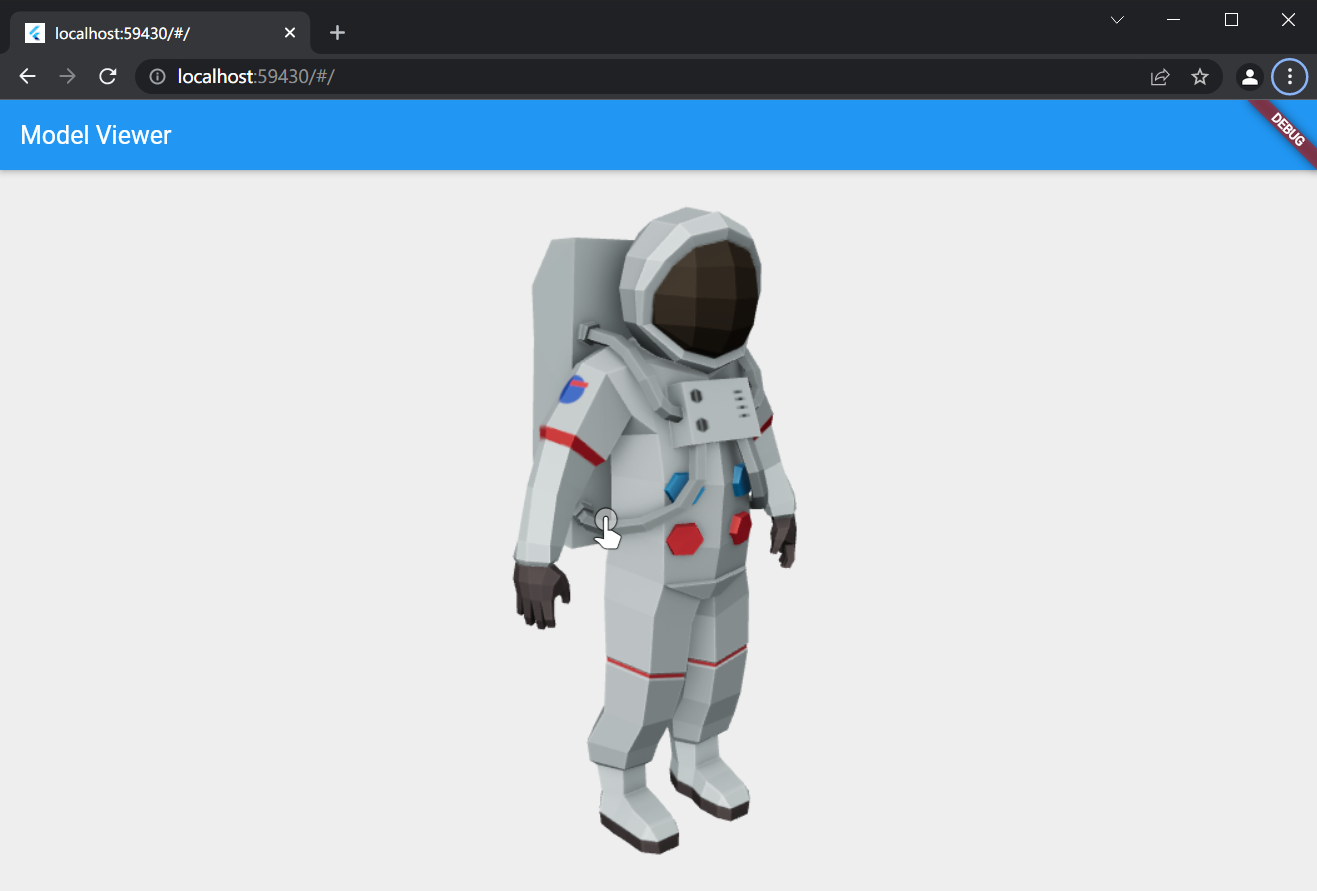 Screenshot of astronaut model