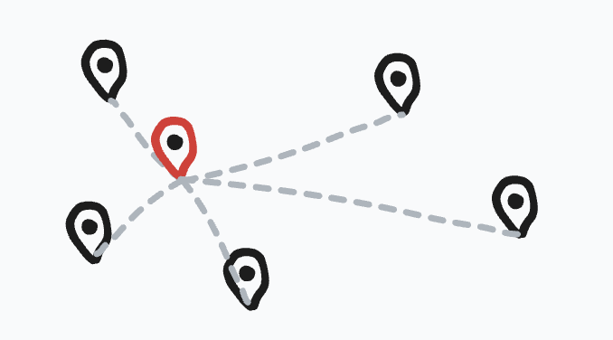 Calculating distances from point of interest to other geographical points.
