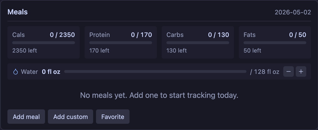 Coach meal tracking in Obsidian