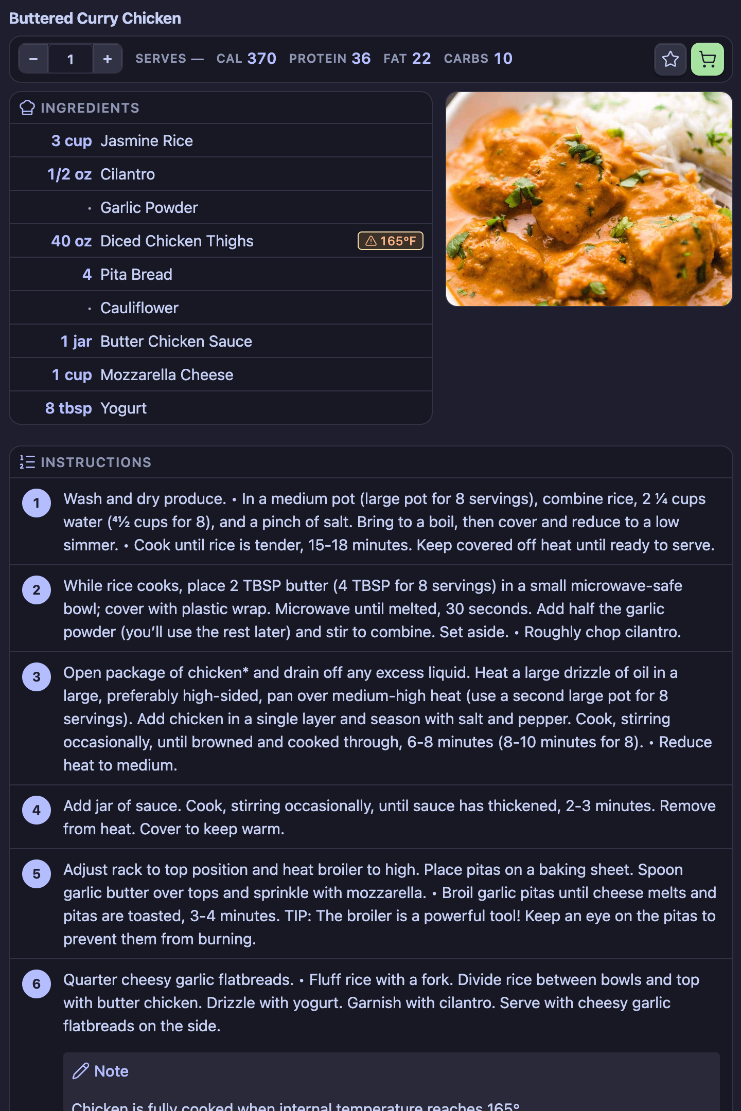 Pantry recipe view in Obsidian