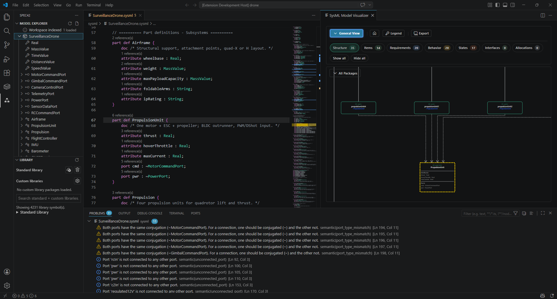 Spec42 SysML v2 Editor Screenshot
