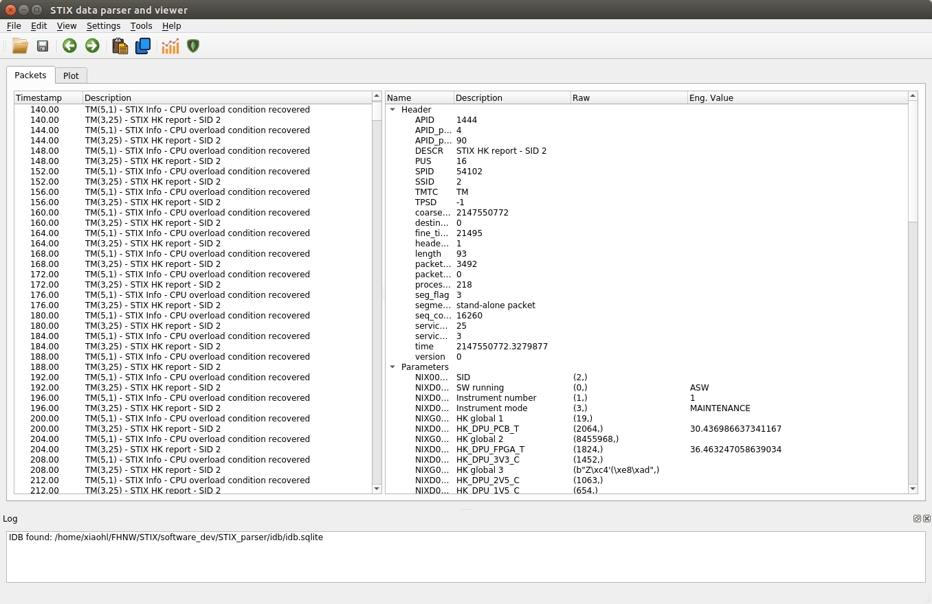 GU data parser GUI