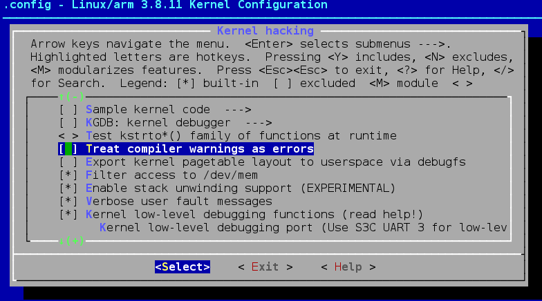 make-menuconfig-compiler-warn-as-err