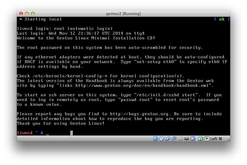 gentoo-cd-booted