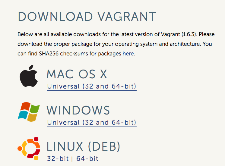 vagrant-download-page