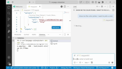 15-second demo of the app in VS Code