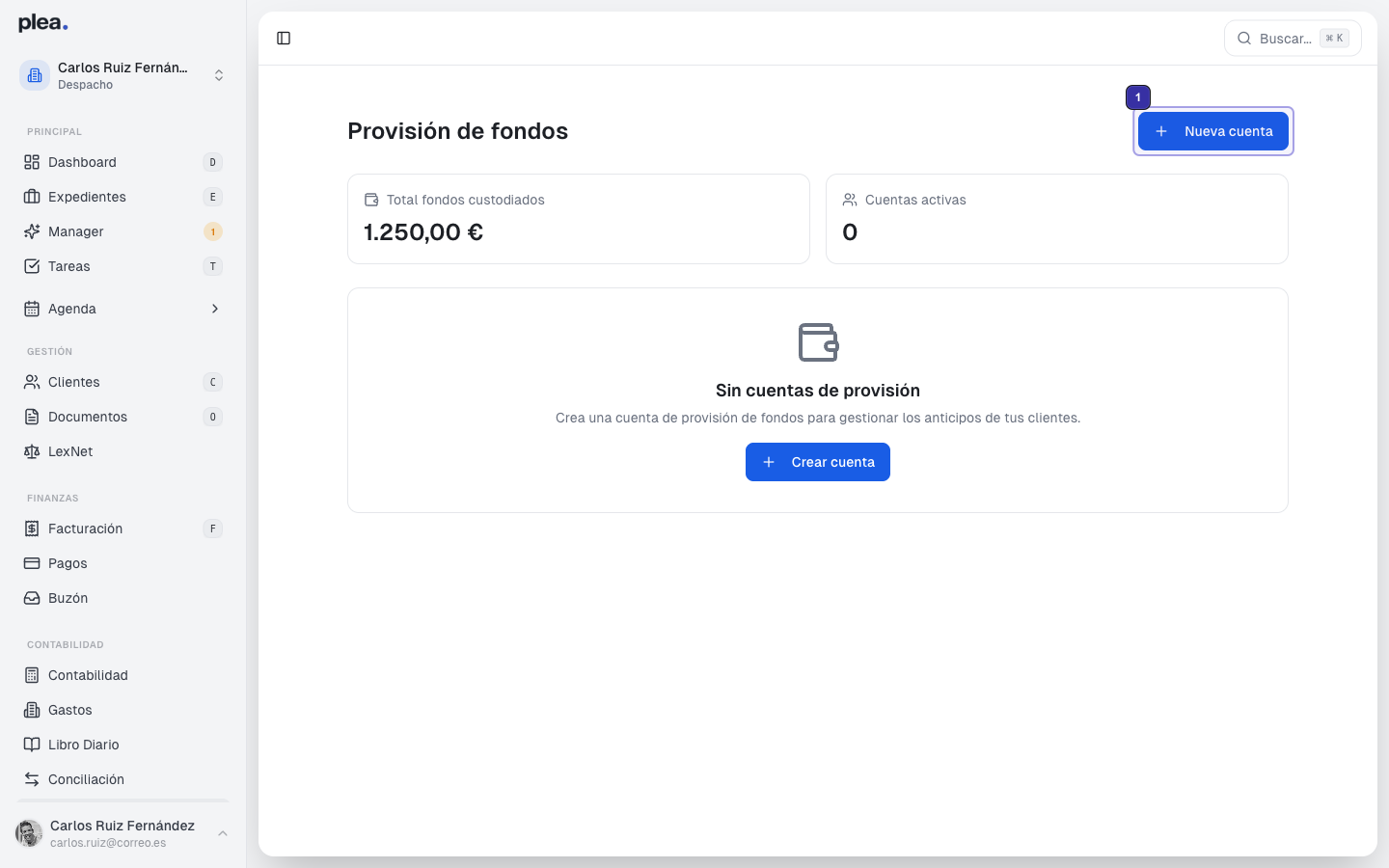 Clic en Nueva cuenta