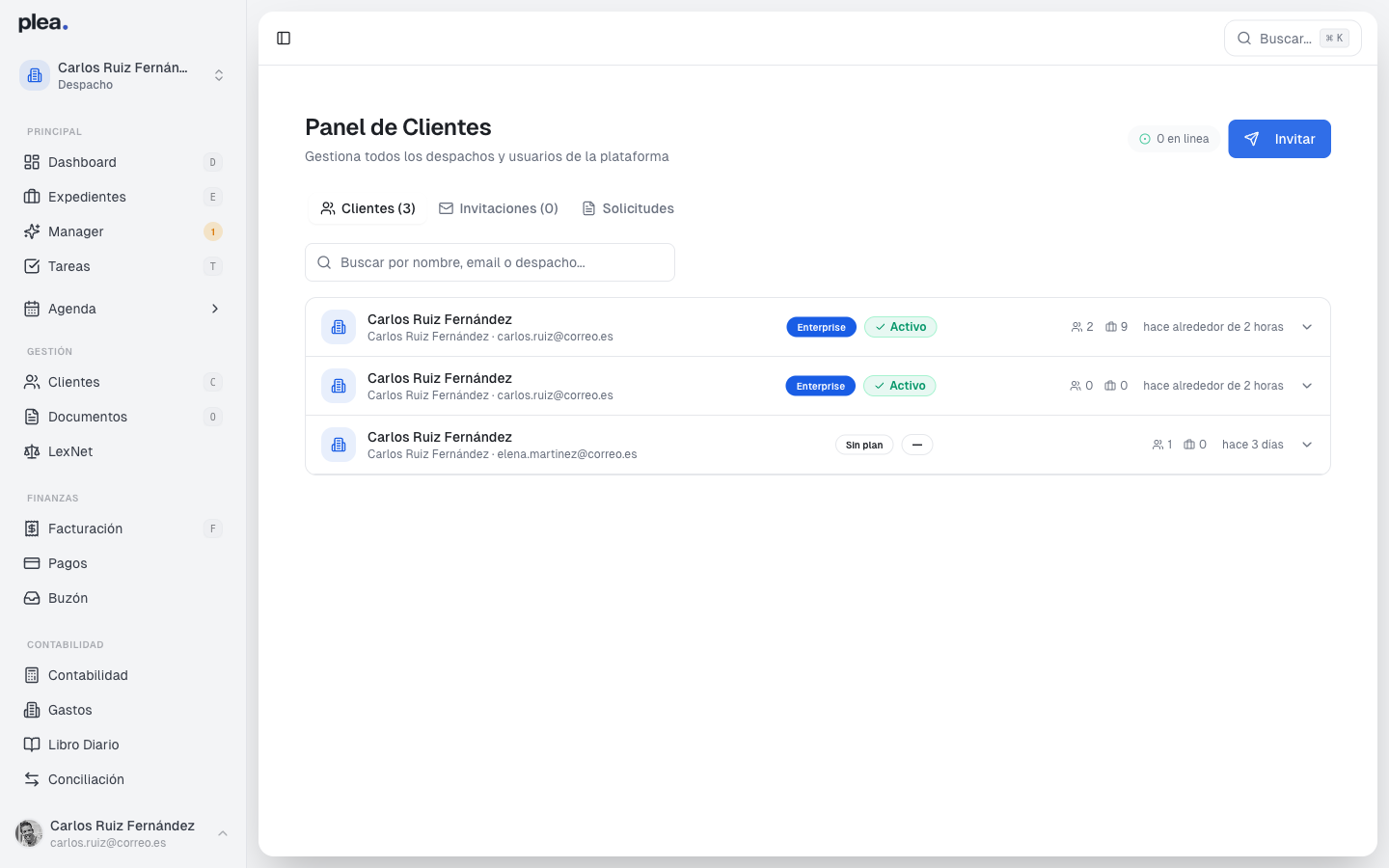 Formulario de invitación completo